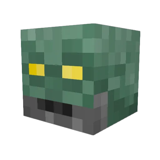 Graveless Minecraft avatar head, 3D render