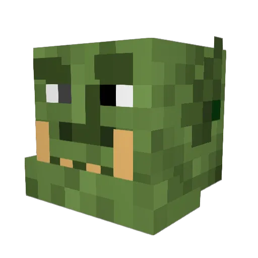 Gravork Minecraft avatar head, 3D render
