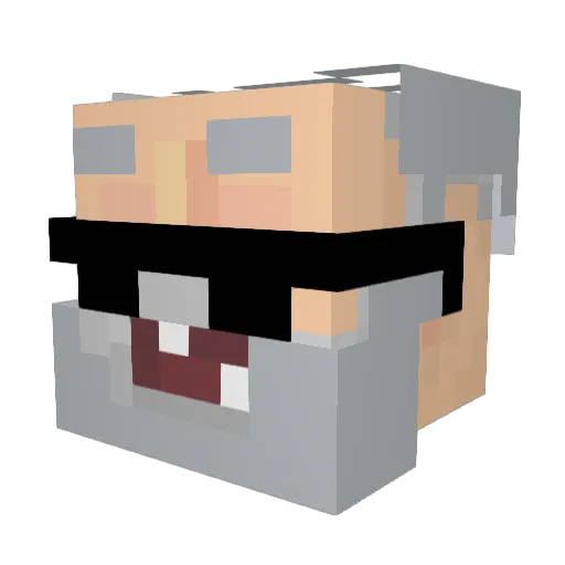 GrayCat88 Minecraft avatar head, 3D render