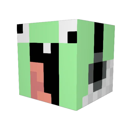GrayCo123 Minecraft avatar head, 3D render