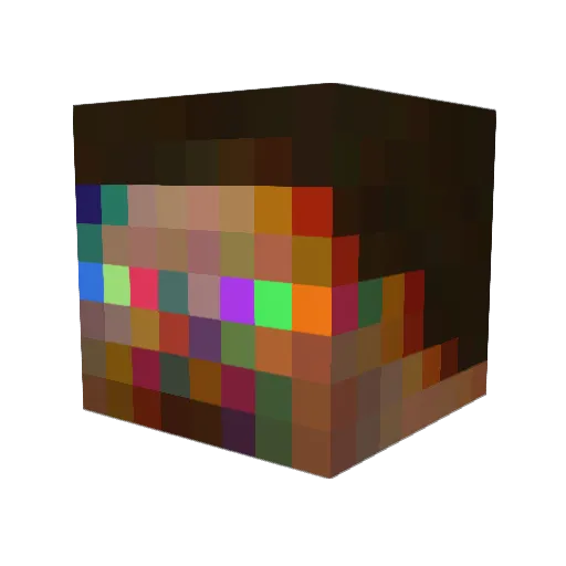 GrayGenki Minecraft avatar head, 3D render
