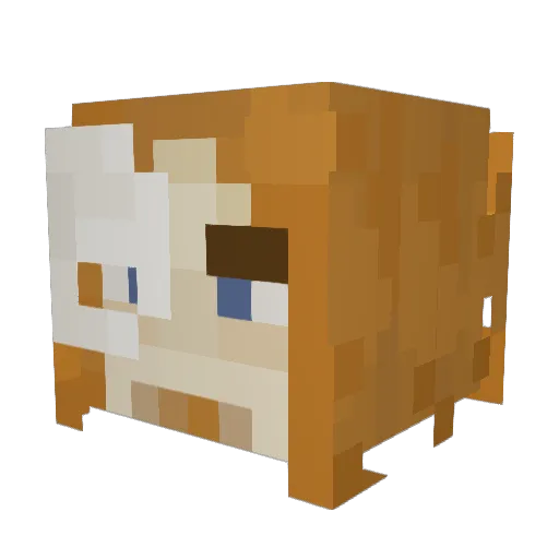 GrayPug Minecraft avatar head, 3D render