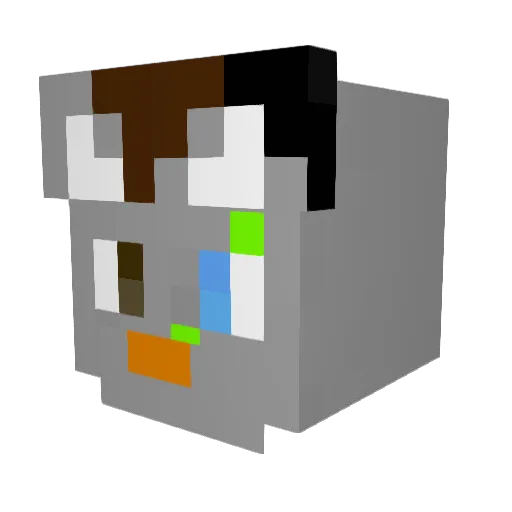 GraySunday Minecraft avatar head, 3D render