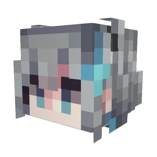 GrayWind1 Minecraft avatar head, 3D render