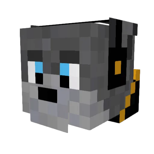 GrayWolfvres14 Minecraft avatar head, 3D render