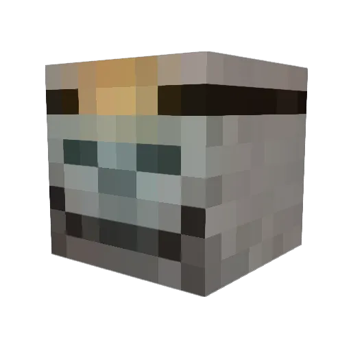 Gray_ Minecraft avatar head, 3D render
