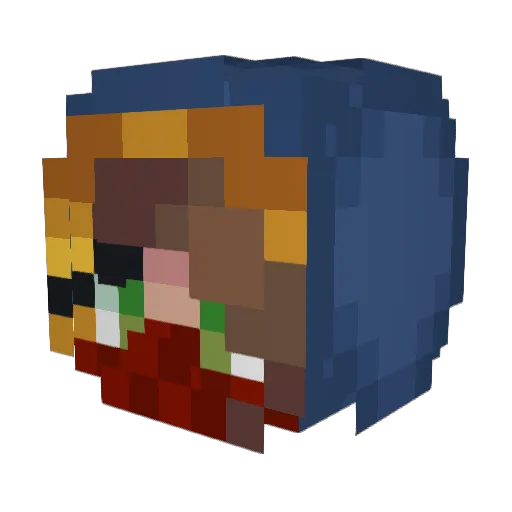 Gray_C Minecraft avatar head, 3D render
