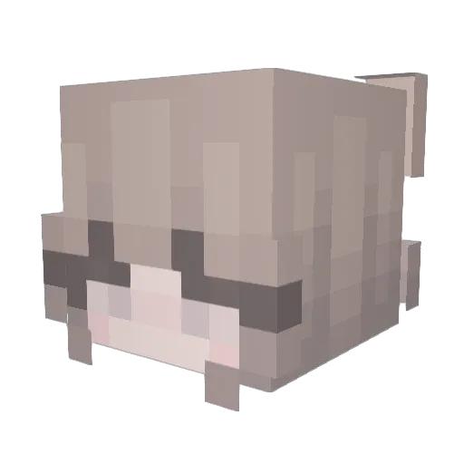 Gray_listed Minecraft avatar head, 3D render