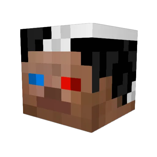 Grayclowd Minecraft avatar head, 3D render