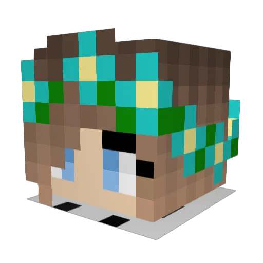 Grayfin786 Minecraft avatar head, 3D render