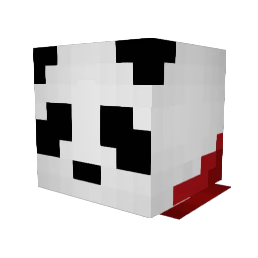 Grayish_panda Minecraft avatar head, 3D render