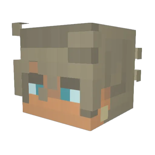 GraylySand Minecraft avatar head, 3D render