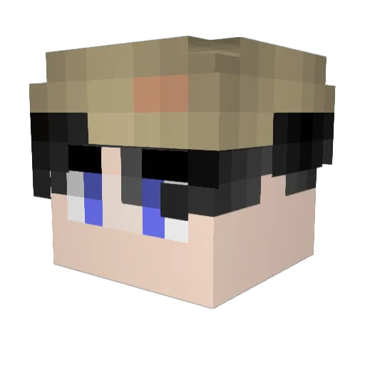 Grayol_ Minecraft avatar head, 3D render