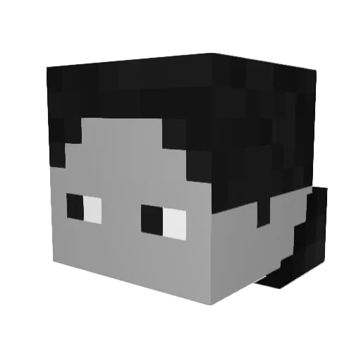 Grayshard Minecraft avatar head, 3D render