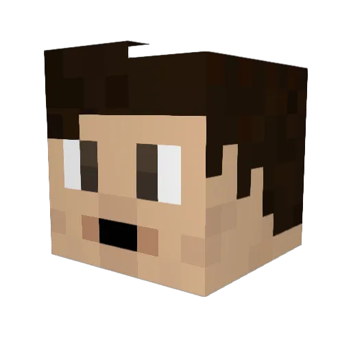 Graysoul Minecraft avatar head, 3D render
