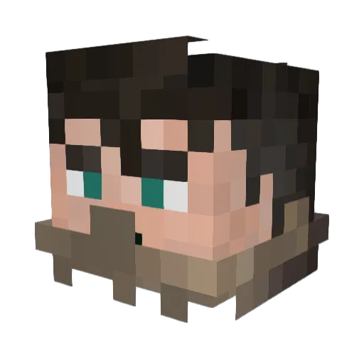 Grayten Minecraft avatar head, 3D render