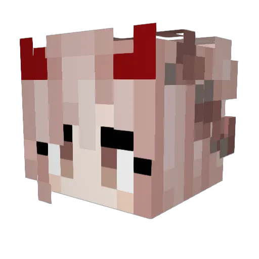 GrayvsNatsu Minecraft avatar head, 3D render