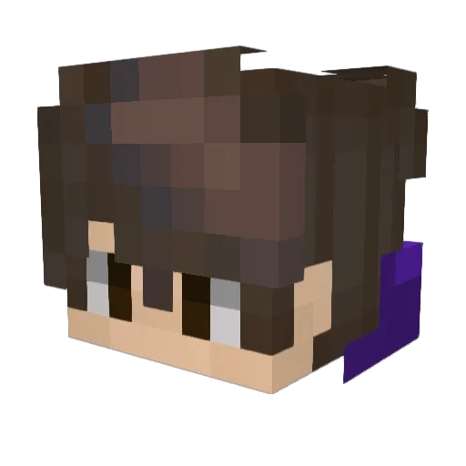 Grctsamu Minecraft avatar head, 3D render