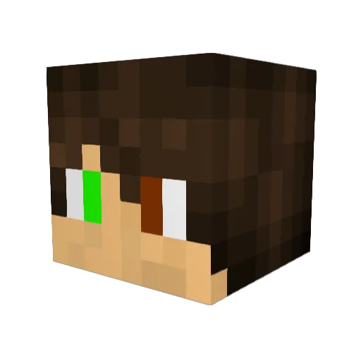 Gre4m Minecraft avatar head, 3D render