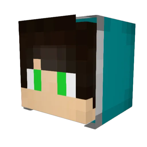 GreWood Minecraft avatar head, 3D render