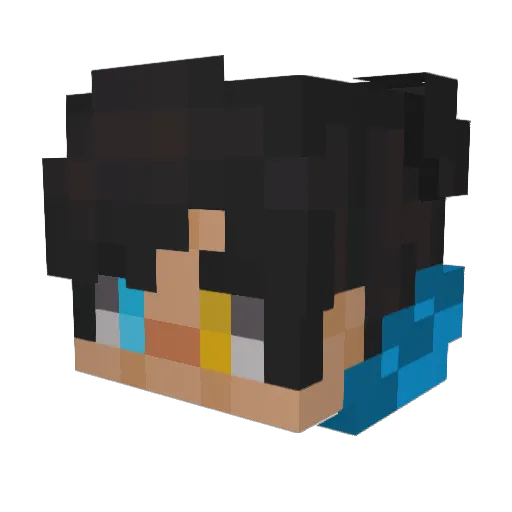 Greascar24 Minecraft avatar head, 3D render