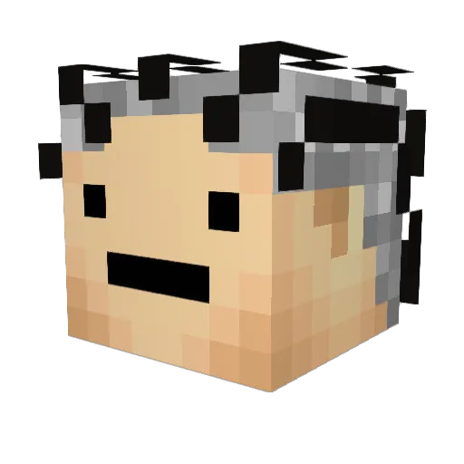 GreaseMonkeyyyy Minecraft avatar head, 3D render