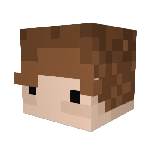 Greasy381 Minecraft avatar head, 3D render