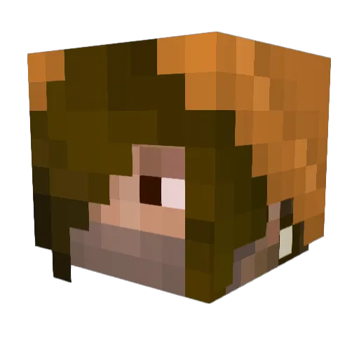 GreasyTeen Minecraft avatar head, 3D render