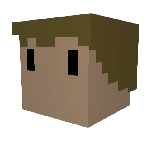 Greasyavacado Minecraft avatar head, 3D render