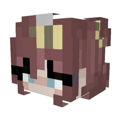 Greasypick Minecraft avatar head, 3D render