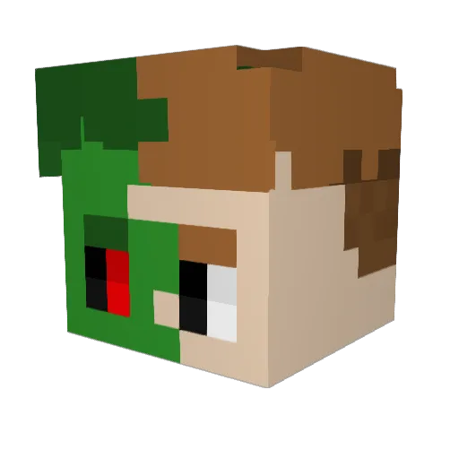 GreatGedo Minecraft avatar head, 3D render