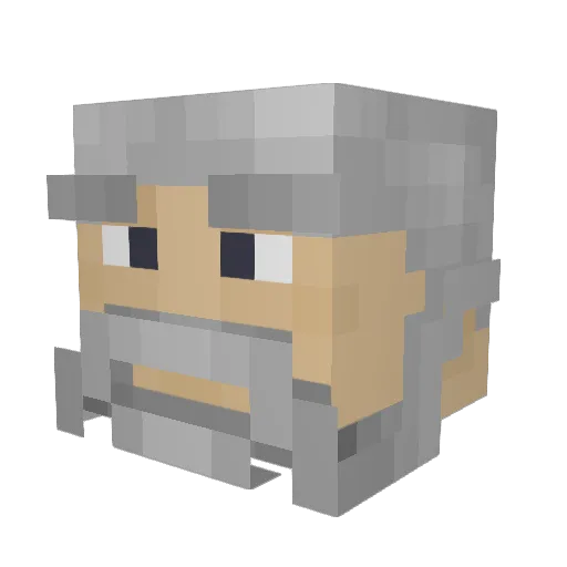 GreatGrandpa Minecraft avatar head, 3D render