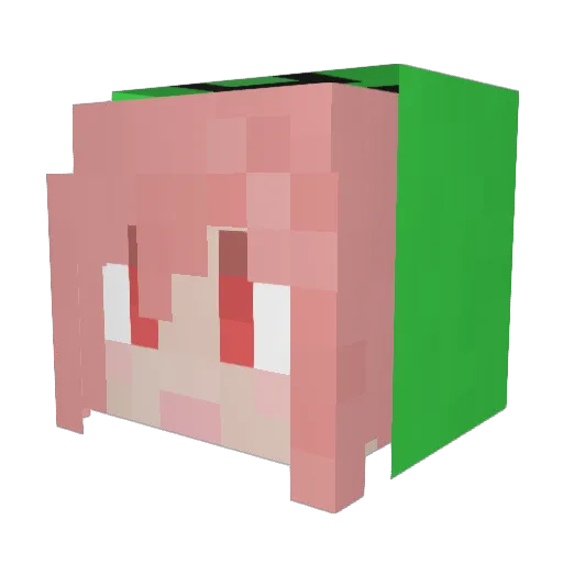 GreatMoonAroma Minecraft avatar head, 3D render