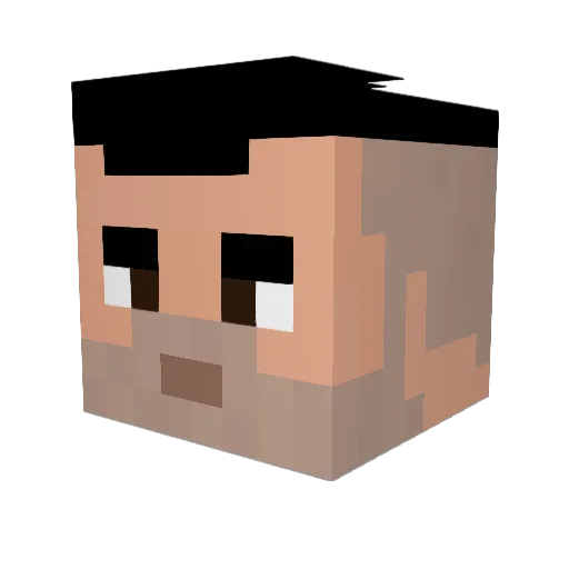 GreatPanda3 Minecraft avatar head, 3D render
