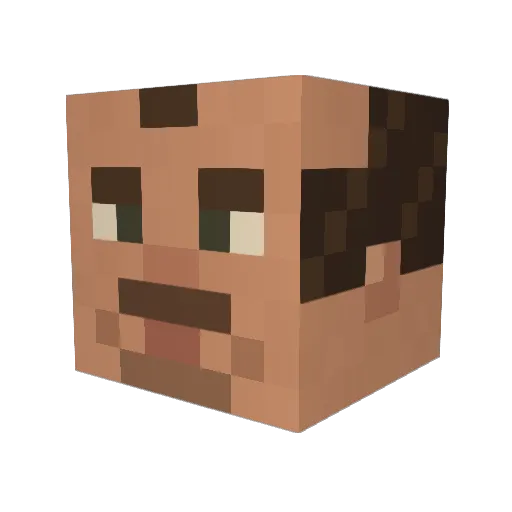 GreatPapy Minecraft avatar head, 3D render