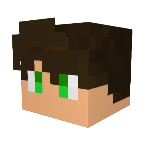 GreatSupineJelly Minecraft avatar head, 3D render