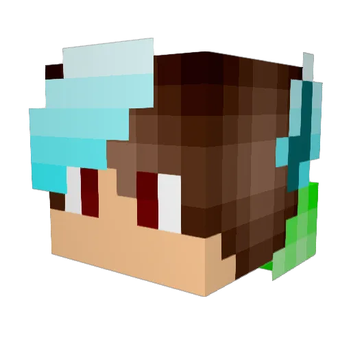 GreatTreeDeku Minecraft avatar head, 3D render