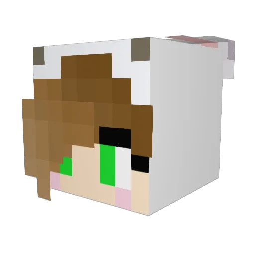 Greatu Minecraft avatar head, 3D render