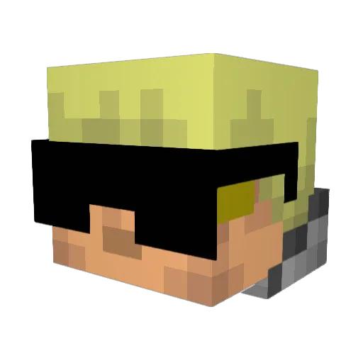 Greayver Minecraft avatar head, 3D render