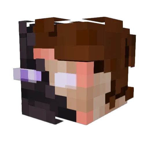 Gredpixon Minecraft avatar head, 3D render