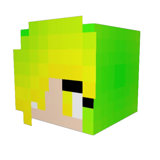 GreeMi6 Minecraft avatar head, 3D render