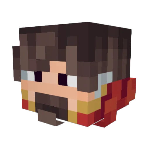 GreedJake Minecraft avatar head, 3D render