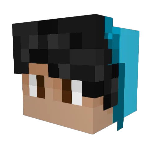 GreedTvT Minecraft avatar head, 3D render
