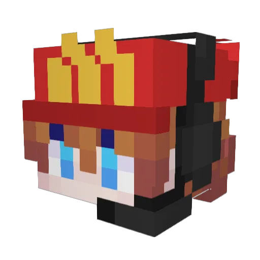Greedjax Minecraft avatar head, 3D render