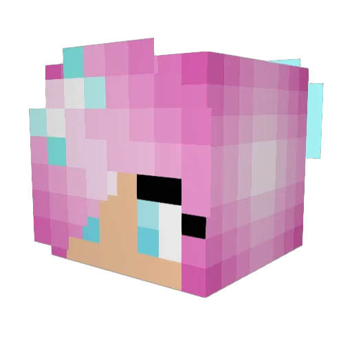 GreedyGirl Minecraft avatar head, 3D render