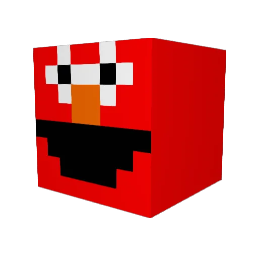 GreedyWhite Minecraft avatar head, 3D render