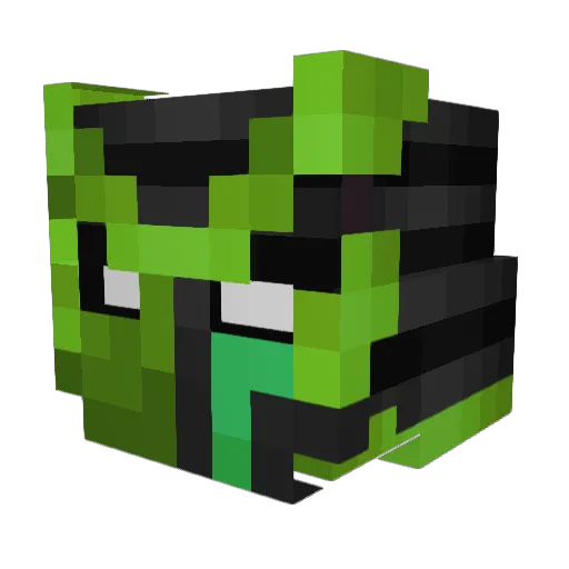 GreeenShadow Minecraft avatar head, 3D render