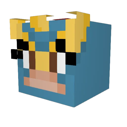 GreekNoodles Minecraft avatar head, 3D render