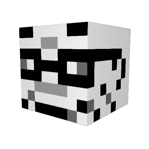 Greelly Minecraft avatar head, 3D render