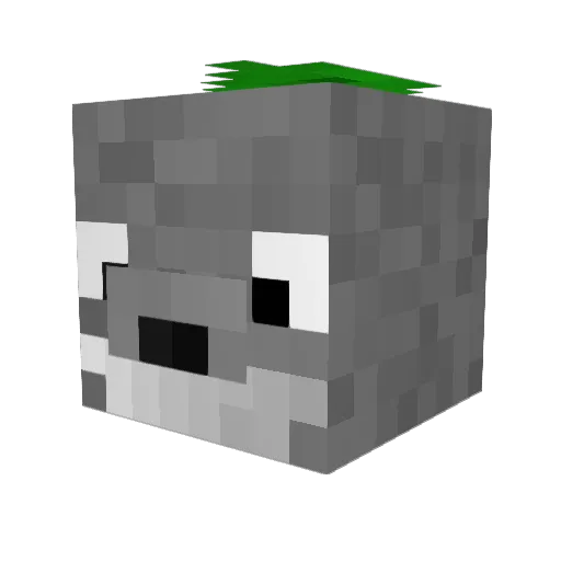 Green4Play Minecraft avatar head, 3D render